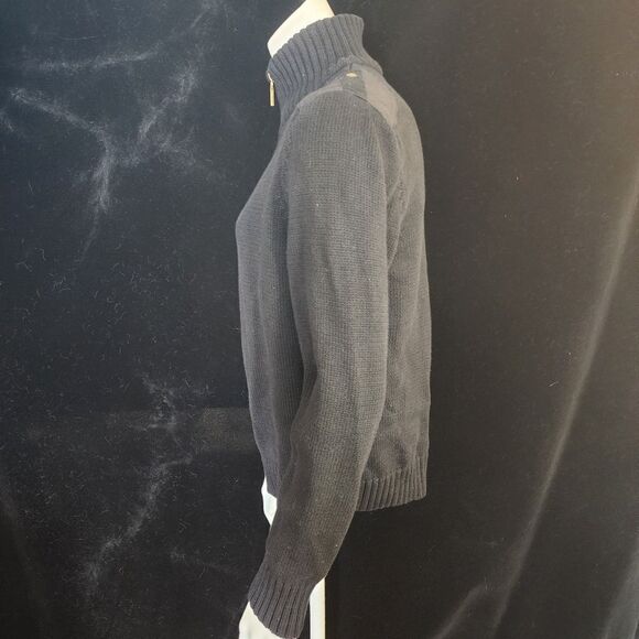Lauren Ralph Lauren Petite Black Zippered Sweater (LP) - Picture 3 of 5